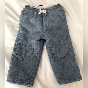 Baby Gap blue fleece-lined pants, size 12-18 mos. 🌻